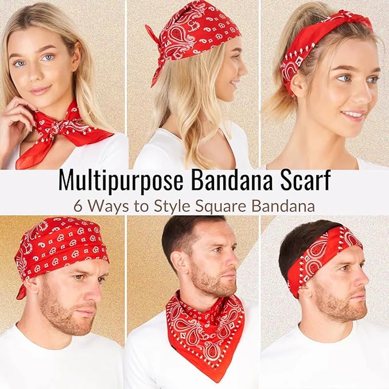 1pcs Hip Hop Cowboy Paisley Sc – Bandana Blank White recenzja i cena