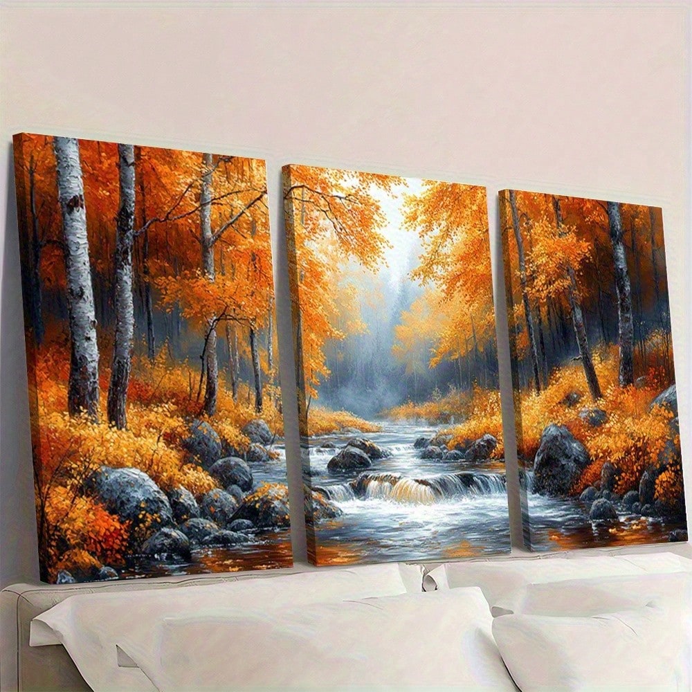 2D Flat, 3pcs Set Vibrant Autu – Canvas Wrap Ready recenzja i cena