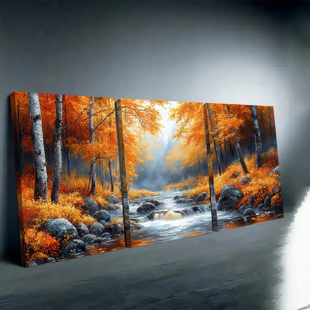 2D Flat, 3pcs Set Vibrant Autu – Canvas Wrap Ready recenzja i cena