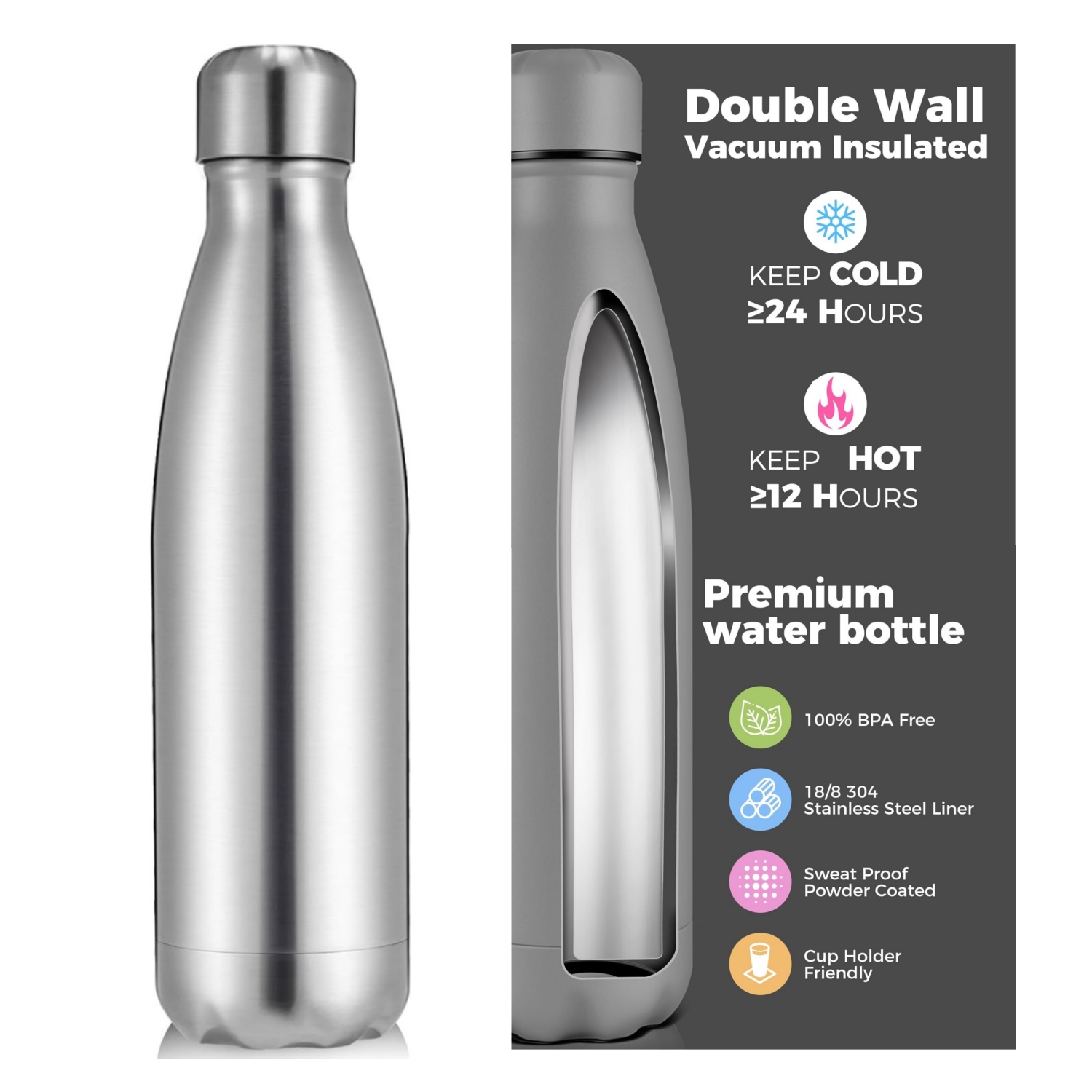 Outdoor Sport Double Wall Stai – Water Bottle Blank recenzja i cena