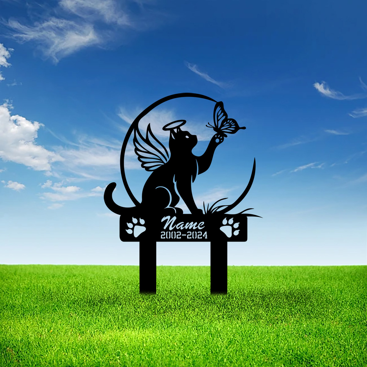 Cat Garden Stake - Metal Cat w – Yard Sign Blank recenzja i cena