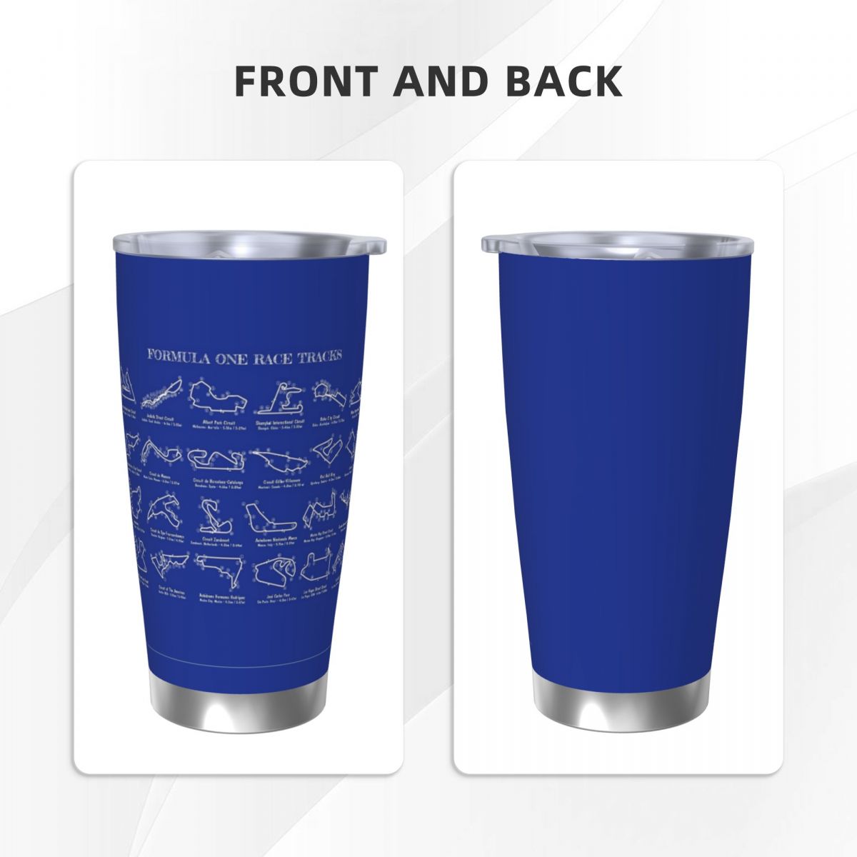 F1 Race Tracks (White Stencil- – Tumbler 20Oz White recenzja i cena