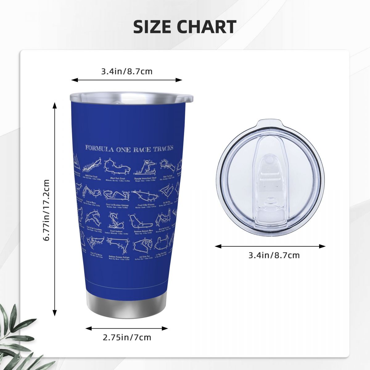 F1 Race Tracks (White Stencil- – Tumbler 20Oz White recenzja i cena